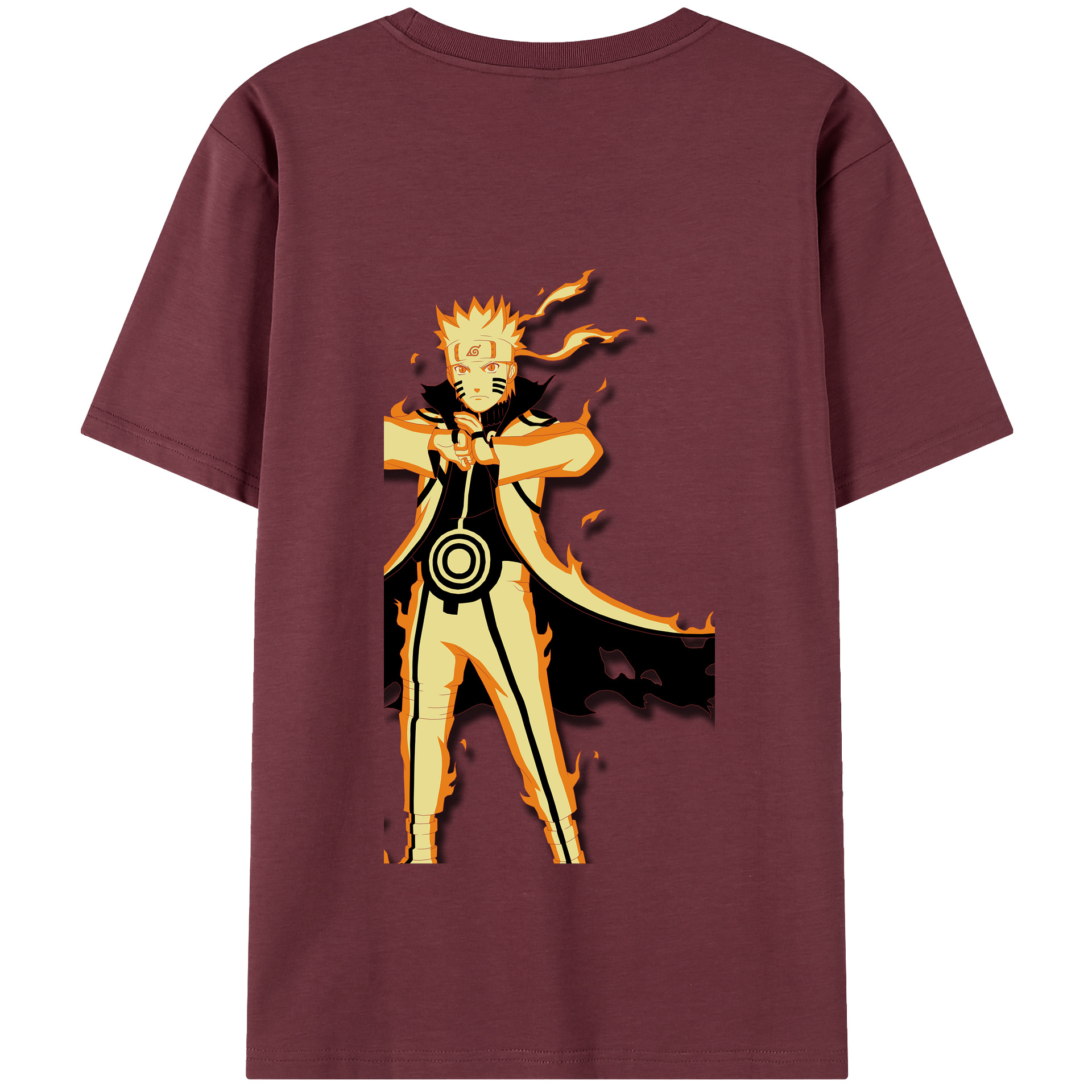 （画像用） NARUTO -ナルト- うずまき ナルト Uzumaki Naruto 綿100％半袖Tシャツ（背面プリント）